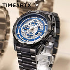 TIMEARTX Chronograph Watch Stainless Steel Waterproof Quartz