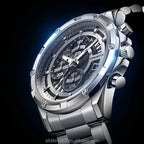 TIMEARTX Chronograph Watch Stainless Steel Waterproof Quartz