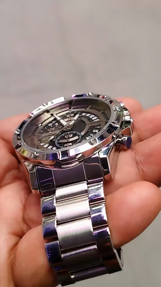 TIMEARTX Chronograph Watch Stainless Steel Waterproof Quartz
