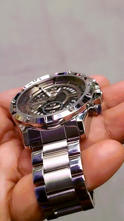 TIMEARTX Chronograph Watch Stainless Steel Waterproof Quartz